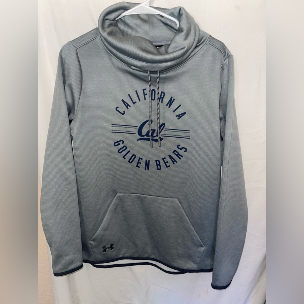 Under Armour Cali Golden Bears Gray Cold Gear Cowl Neck Pullover Sweater